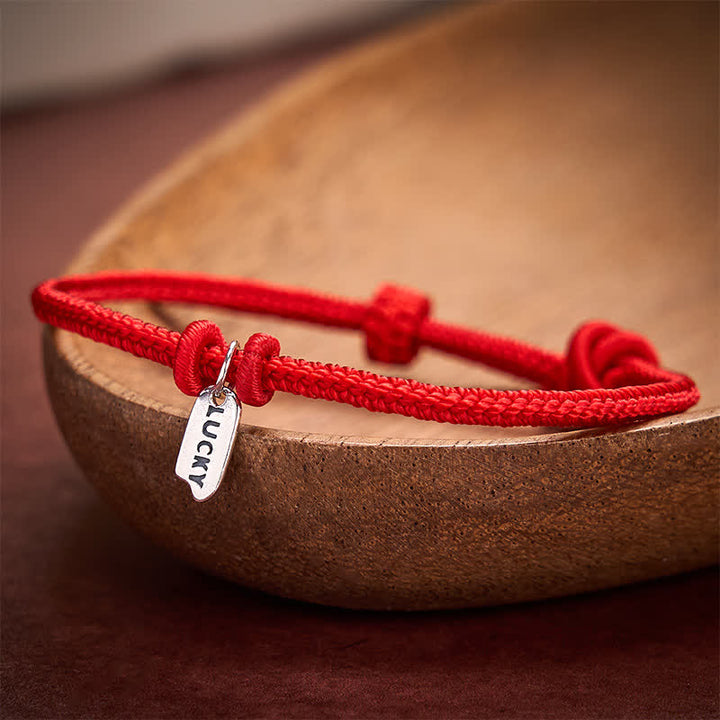 Buddha Stones Handgemaakte gevlochten rode koord gelukshanger verstelbare Armband - image 2