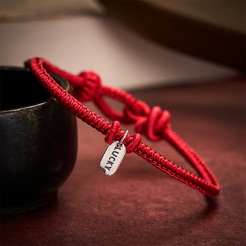 Buddha Stones Handgemaakte gevlochten rode koord gelukshanger verstelbare Armband - image 7