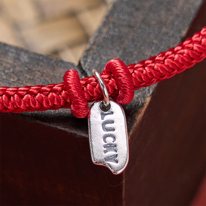 Buddha Stones Handgemaakte gevlochten rode koord gelukshanger verstelbare Armband - image 11