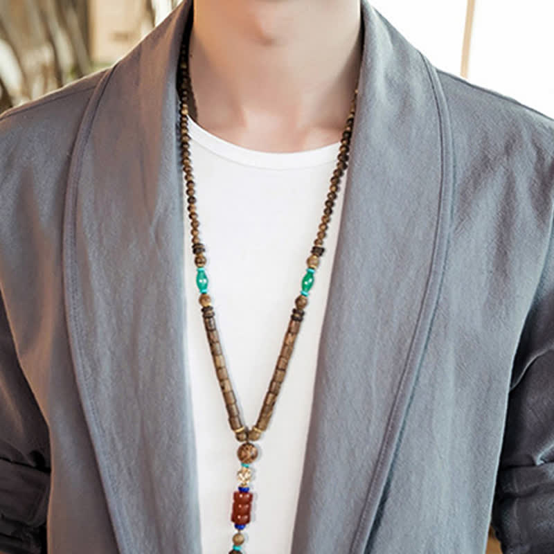 Buddha Stones Lente/Herfst Casual Minimalistische Effen Herenkimono - image 10