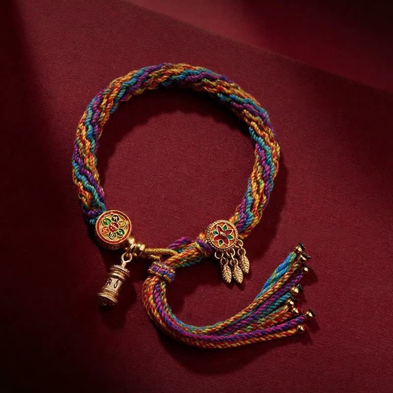 Buddha Stones Tibetaanse Om Mani Padme Hum Zuiverheid Handgeweven Armband - image 1
