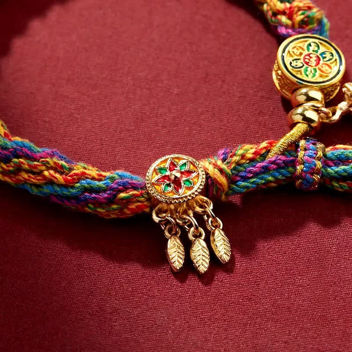 Buddha Stones Tibetaanse Om Mani Padme Hum Zuiverheid Handgeweven Armband - image 3