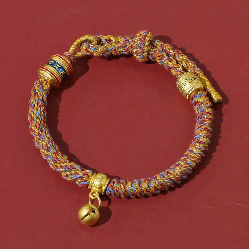 Buddha Stones Tibetaanse Om Mani Padme Hum rode Armband - Veelkleurig - image 0
