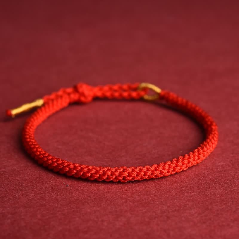 Buddha Stones Rode, handgeweven, verstelbare Armband - Rood - image 6