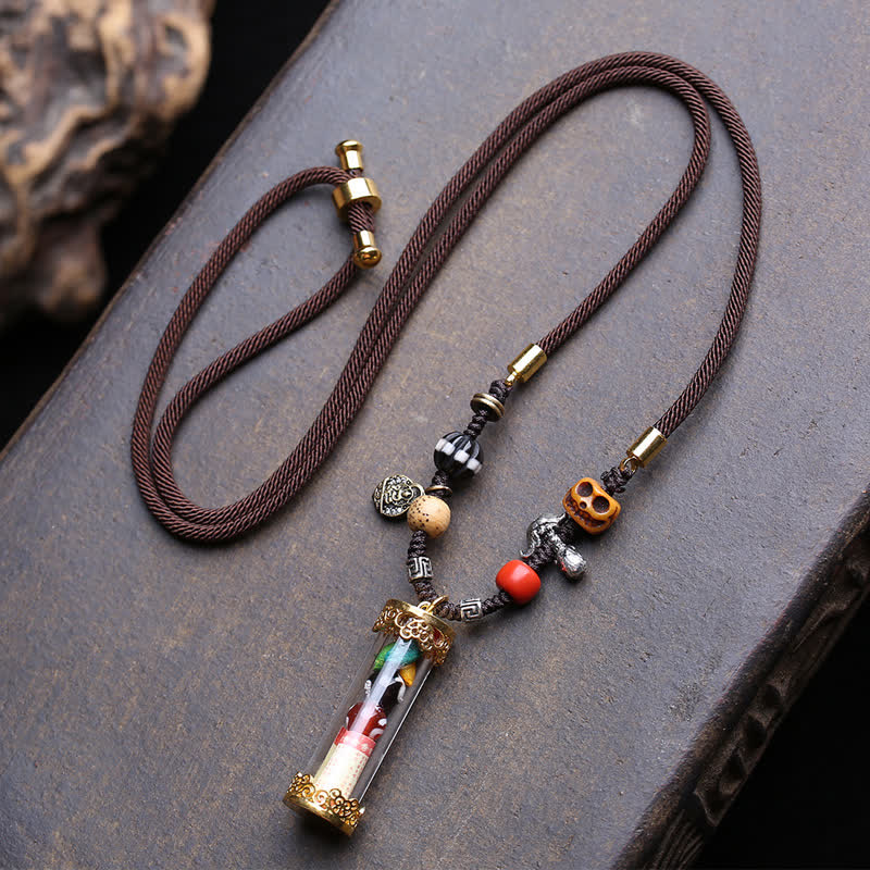 Buddha Stones Tibetaanse Ghau gebedsdoos, agaat, koperen schriftbuis, Ketting - Ongeveer 36 × 10 mm - image 0
