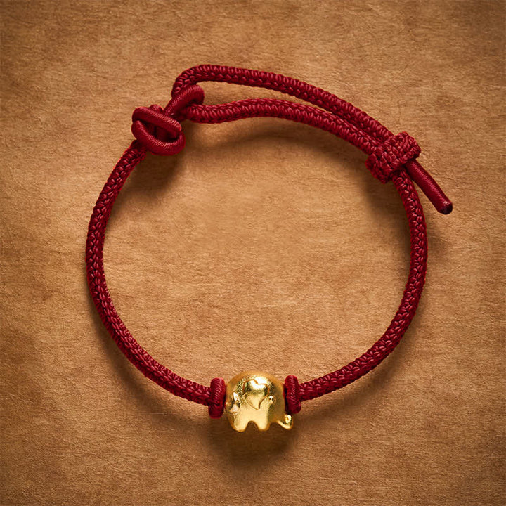 Buddha Stones Rode Armband met olifantje en koperen bescherming - image 11
