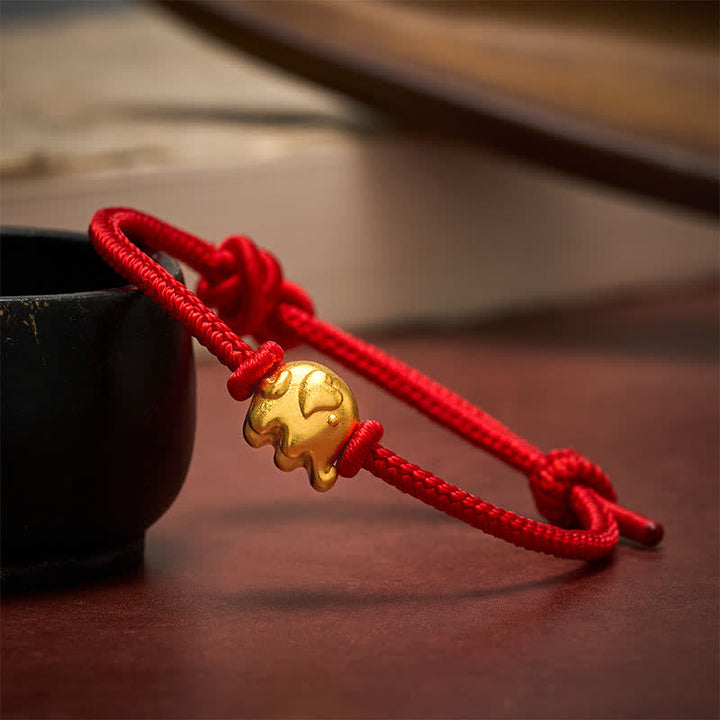 Buddha Stones Rode Armband met olifantje en koperen bescherming - Rood - image 0
