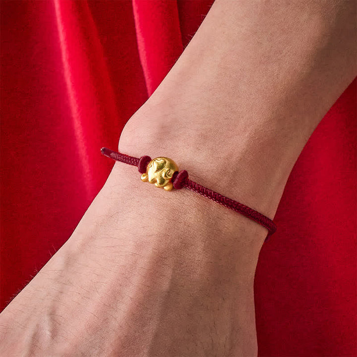 Buddha Stones Rode Armband met olifantje en koperen bescherming - image 12
