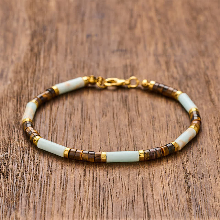 Buddha Stones Rode netwerksteen tijgeroog kralen Armband voor zelfvertrouwen - 7,9–8,2 inch (20–21 cm) - image 0