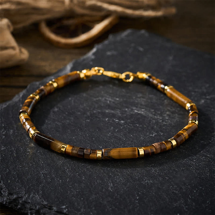 Buddha Stones Beschermende Armband met kralen van natuurlijk tijgeroog. - image 1