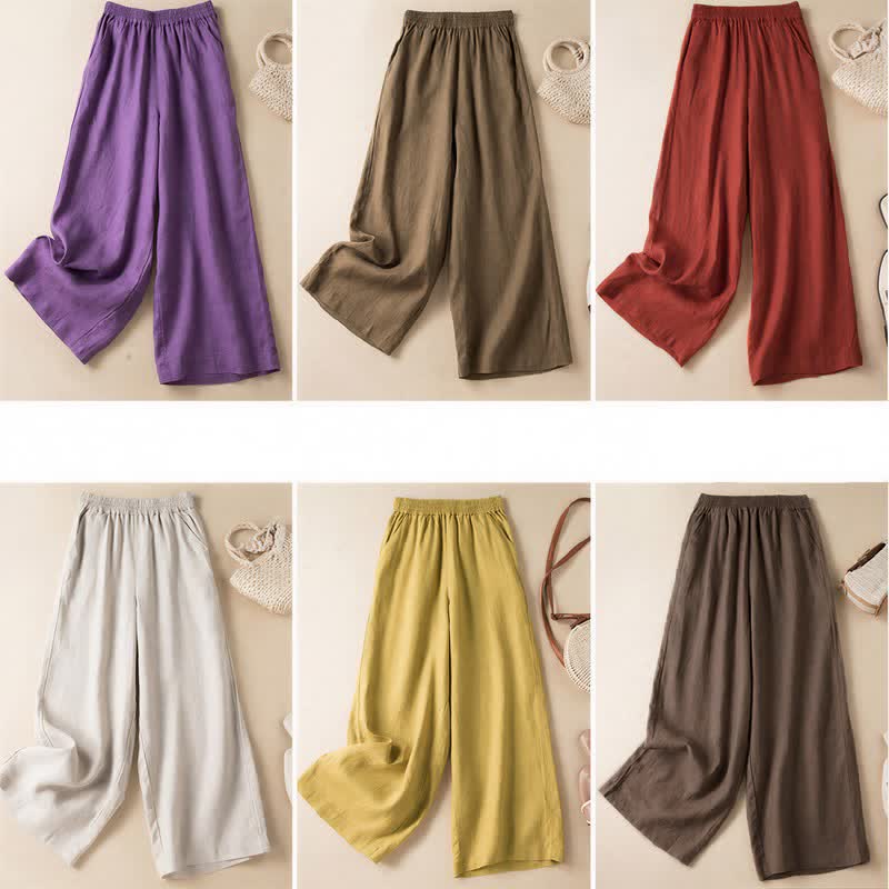 Casual damesbroek met wijde pijpen en Zakken , effen kleur, met Buddha Stones . - image 31