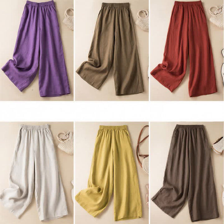 Casual damesbroek met wijde pijpen en Zakken , effen kleur, met Buddha Stones . - image 31