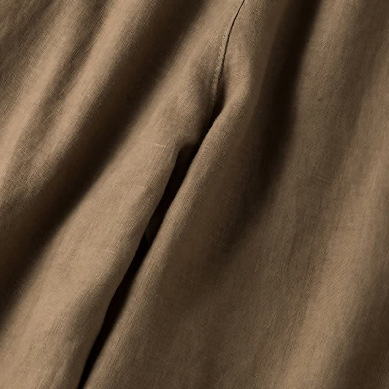 Casual damesbroek met wijde pijpen en Zakken , effen kleur, met Buddha Stones . - image 3