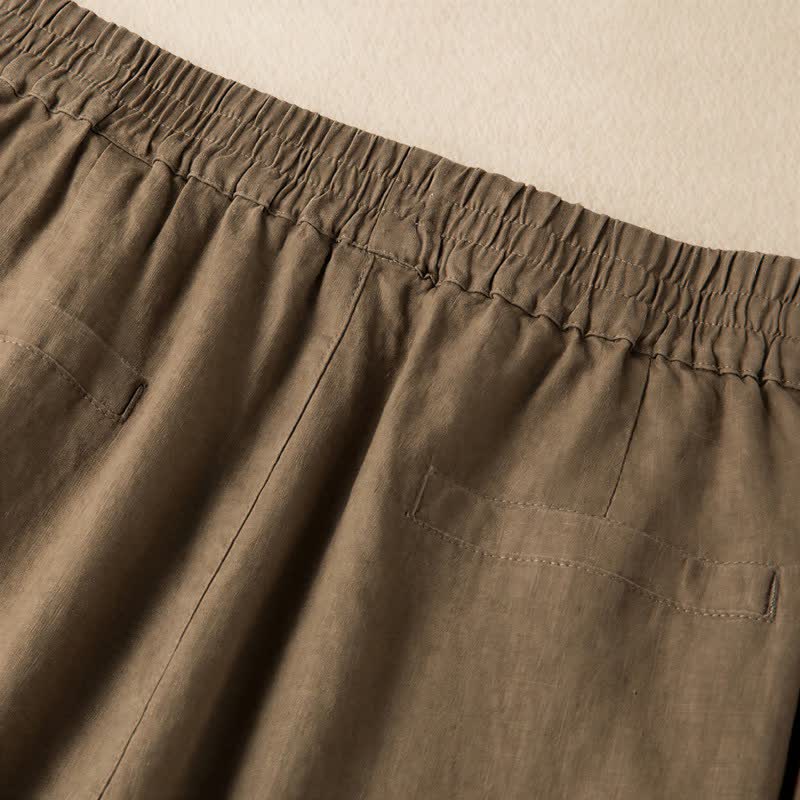 Casual damesbroek met wijde pijpen en Zakken , effen kleur, met Buddha Stones . - image 1
