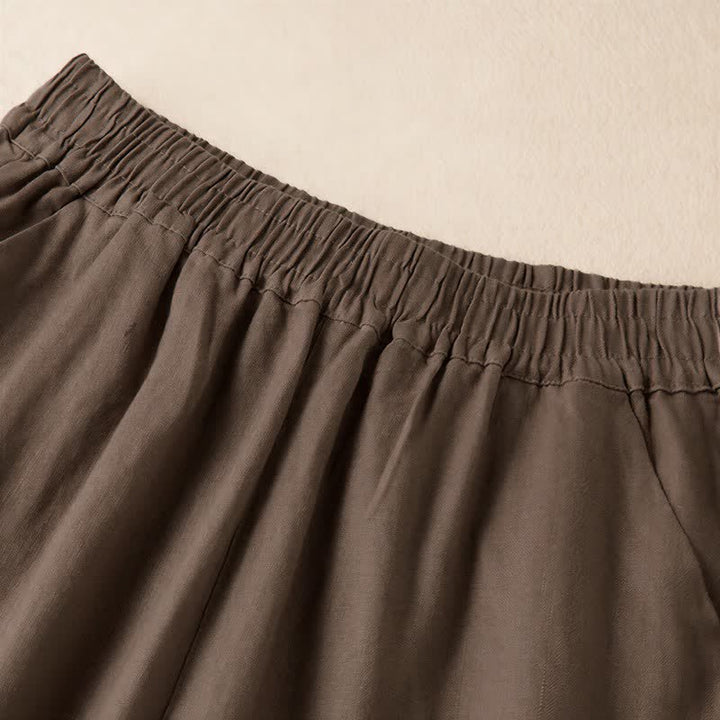 Casual damesbroek met wijde pijpen en Zakken , effen kleur, met Buddha Stones . - image 15