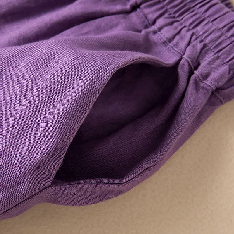 Casual damesbroek met wijde pijpen en Zakken , effen kleur, met Buddha Stones . - image 11