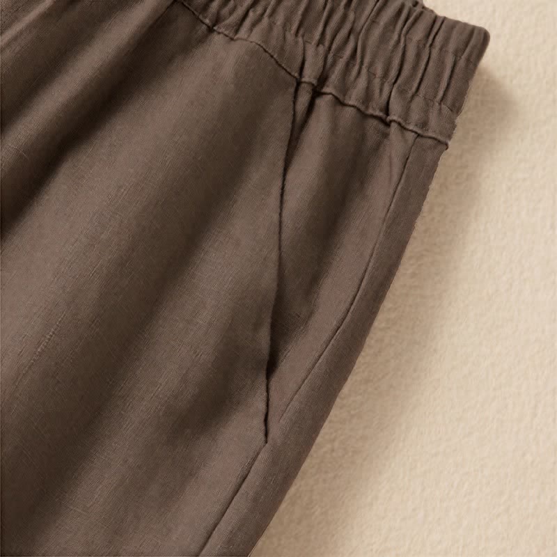 Casual damesbroek met wijde pijpen en Zakken , effen kleur, met Buddha Stones . - image 16