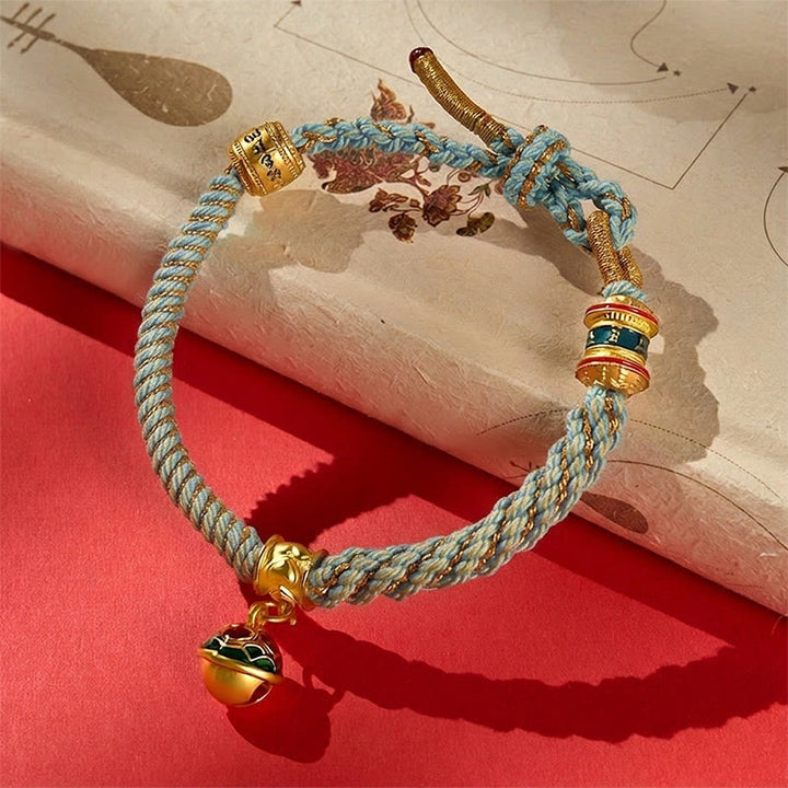 Buddha Stones Koperen emaille bel wijsheid Tibetaanse Armband - Blauw (Polsomtrek: 15–18 cm) - image 15