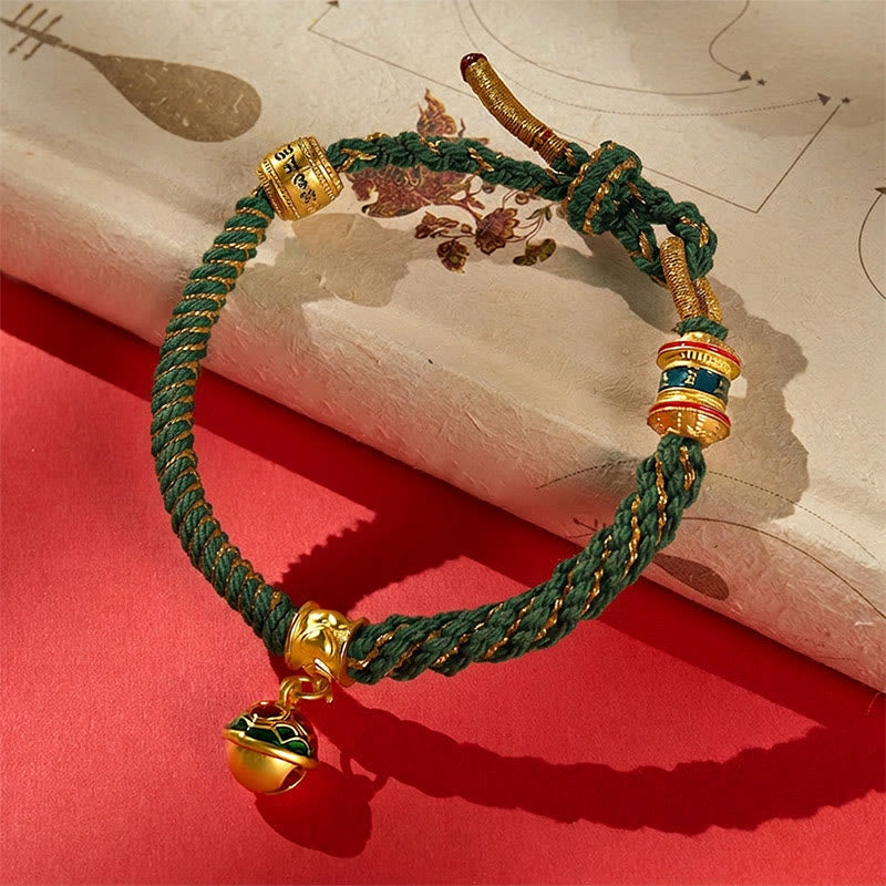 Buddha Stones Koperen emaille bel wijsheid Tibetaanse Armband - Groen (Polsomtrek: 15–18 cm) - image 9