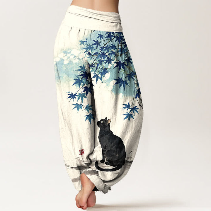 Buddha Stones Dames harembroek met elastische Taille en esdoornbladmotief - image 7