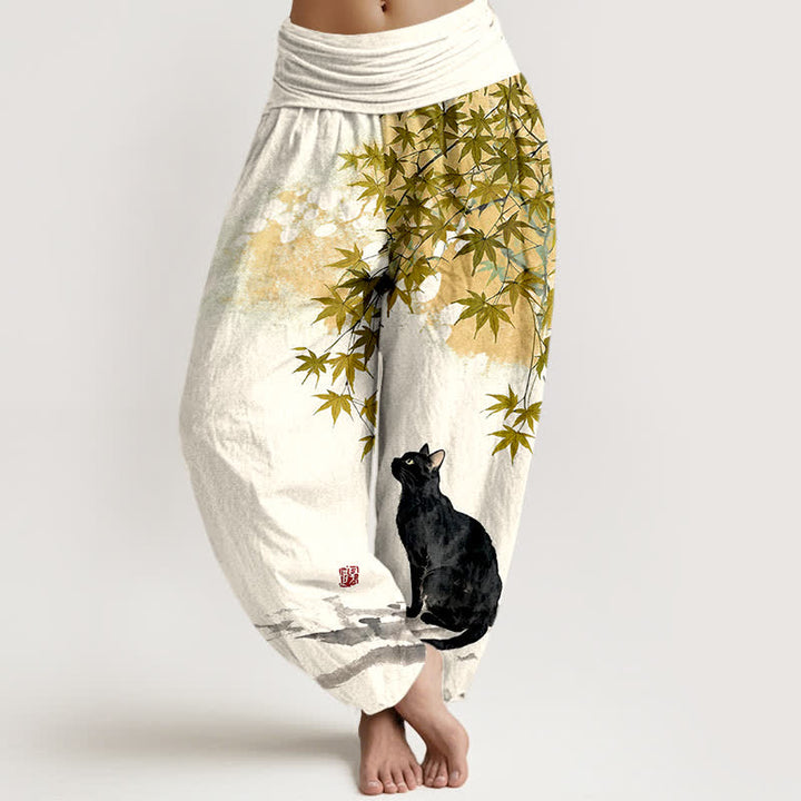 Buddha Stones Dames harembroek met elastische Taille en esdoornbladmotief - Guldenroede - US16, UK/AU20, EU48 (3XL) - image 8