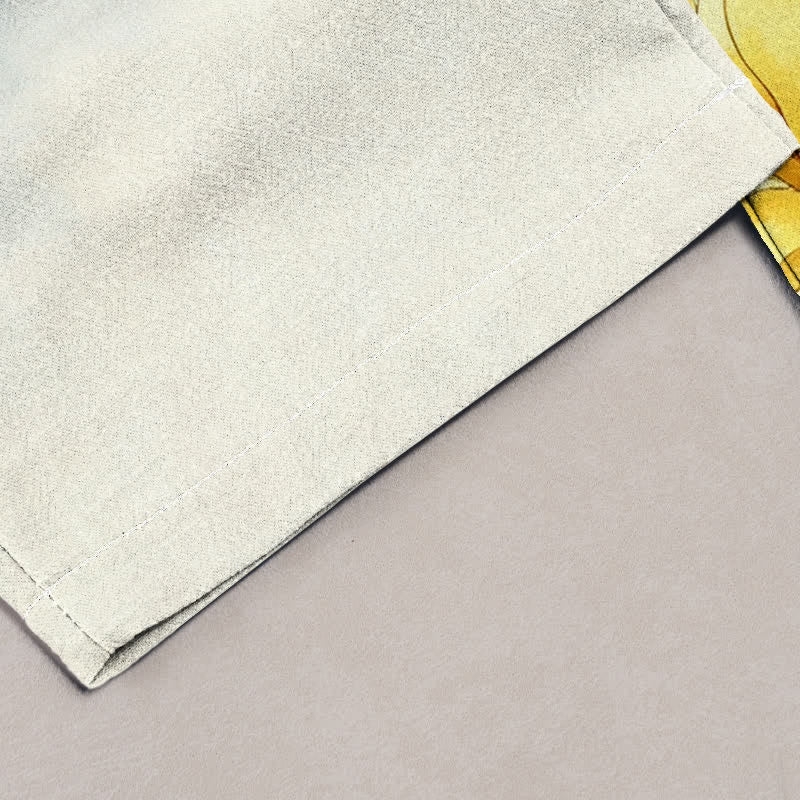Buddha Stones Damesbroek van 100% Cotton met magnolia-print, elastische Taille en Zakken. - image 1