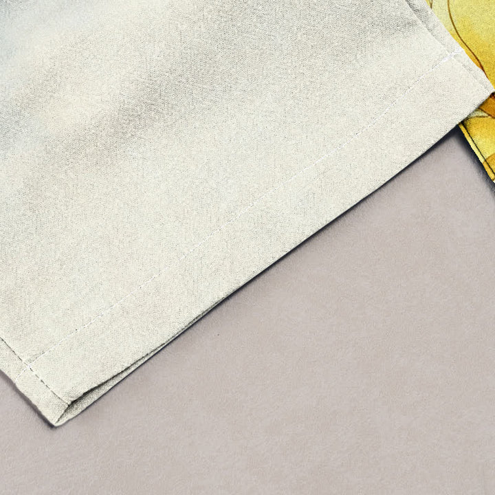 Buddha Stones Damesbroek van 100% Cotton met magnolia-print, elastische Taille en Zakken. - image 1