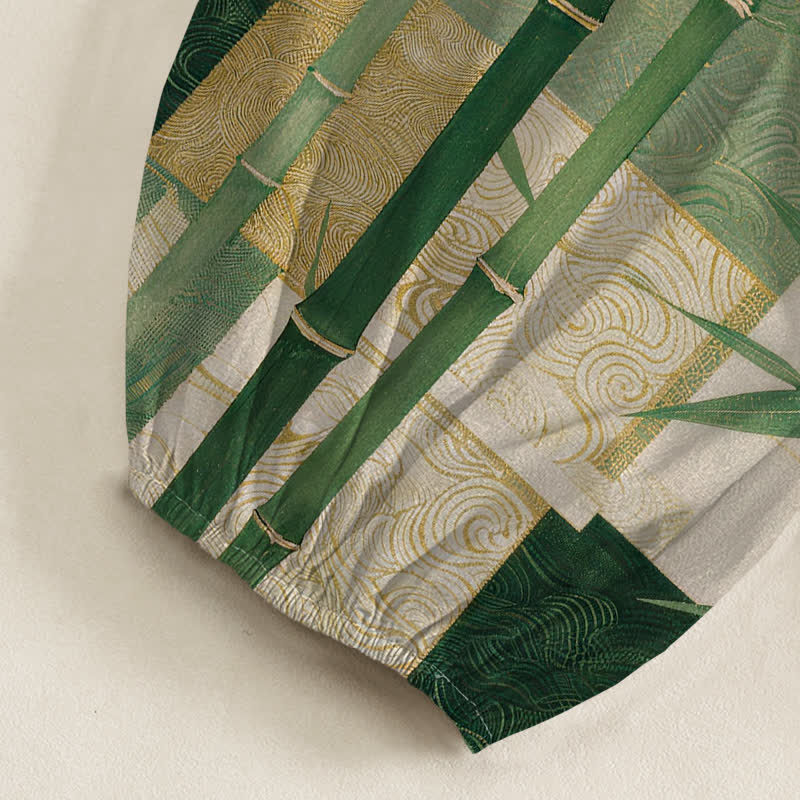 Buddha Stones Dames harembroek met elastische Taille en Zakken , patchworkpatroon van katoen en bamboe. - image 6