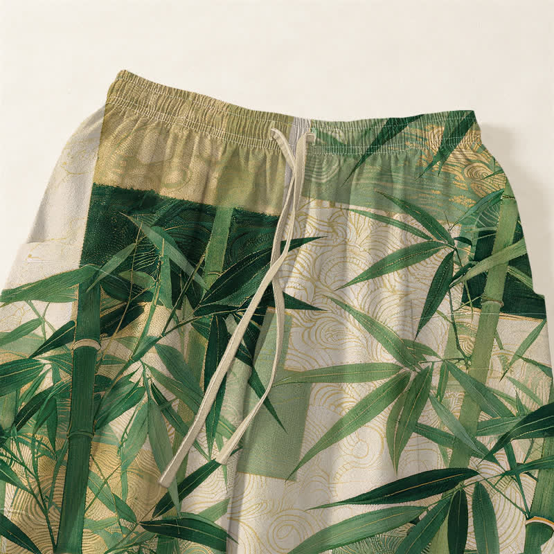Buddha Stones Dames harembroek met elastische Taille en Zakken , patchworkpatroon van katoen en bamboe. - image 5