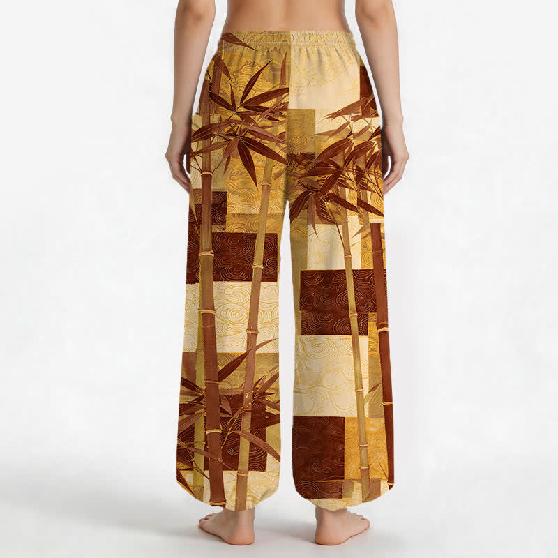 Buddha Stones Dames harembroek met elastische Taille en Zakken , patchworkpatroon van katoen en bamboe. - image 12