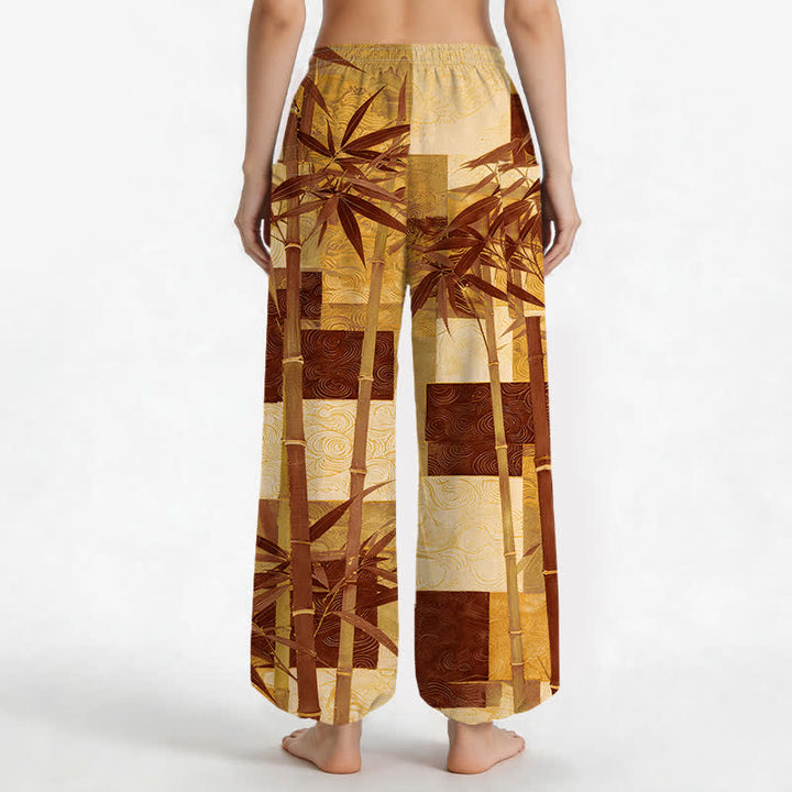 Buddha Stones Dames harembroek met elastische Taille en Zakken , patchworkpatroon van katoen en bamboe. - image 12