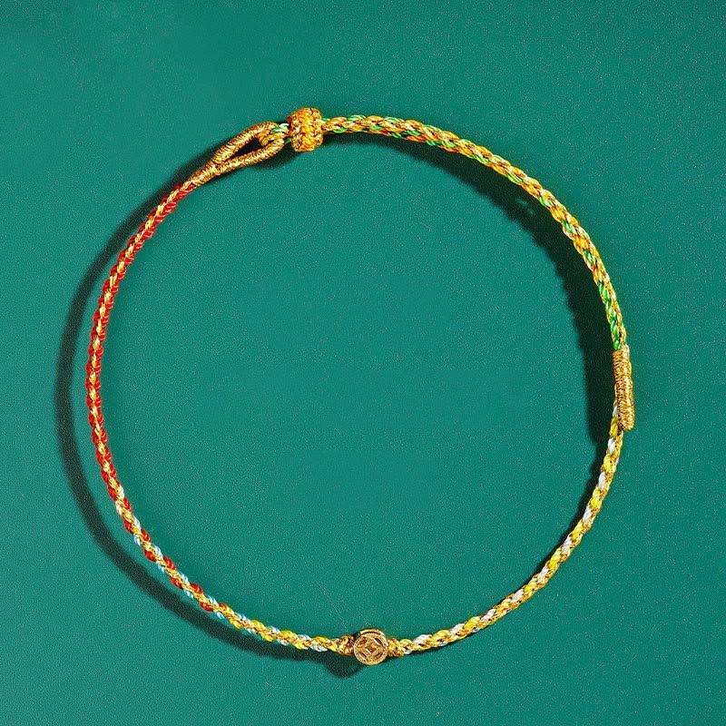 Buddha Stones Handgeweven dunne, kleurrijke koord Armband - image 3