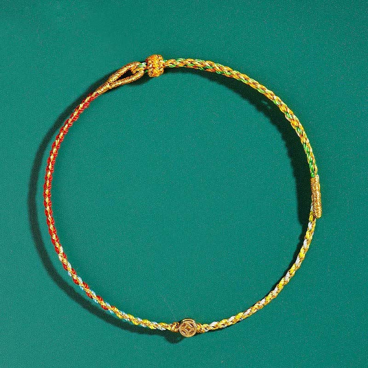 Buddha Stones Handgeweven dunne, kleurrijke koord Armband - image 3