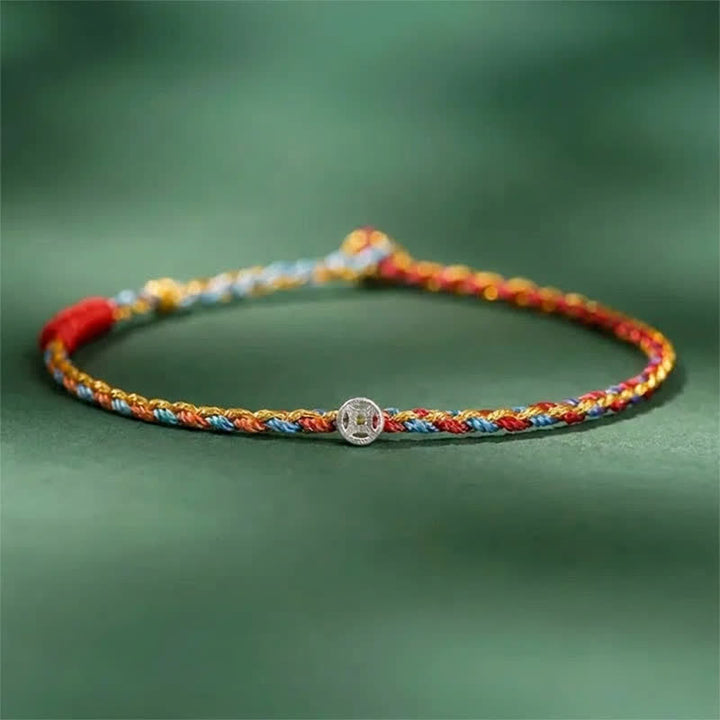 Buddha Stones 925 Sterling Zilveren Kleurrijke Gevlochten Armband - Rood Blauw - 7,1–7,5 inch (18–19 cm) - image 2