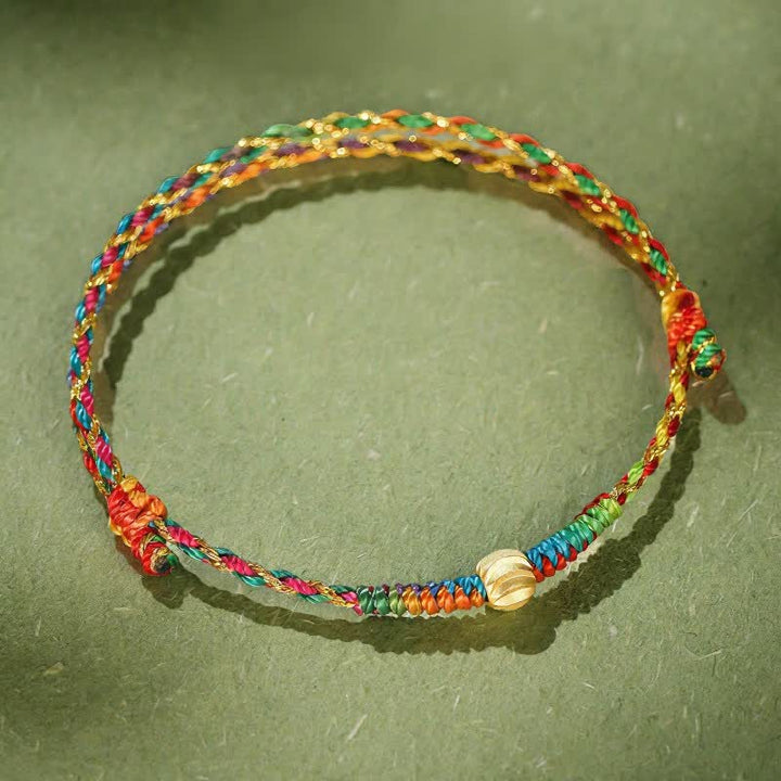 Buddha Stones Handgeweven, kleurrijke rode Armband - 4,3–5,5 inch (11–14 cm) - image 0