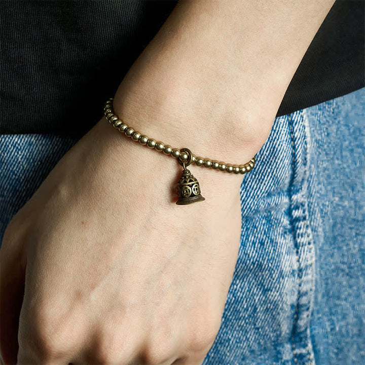Buddha Stones Koperen kralen, Chinese koperen munten, bel, Armband - image 4
