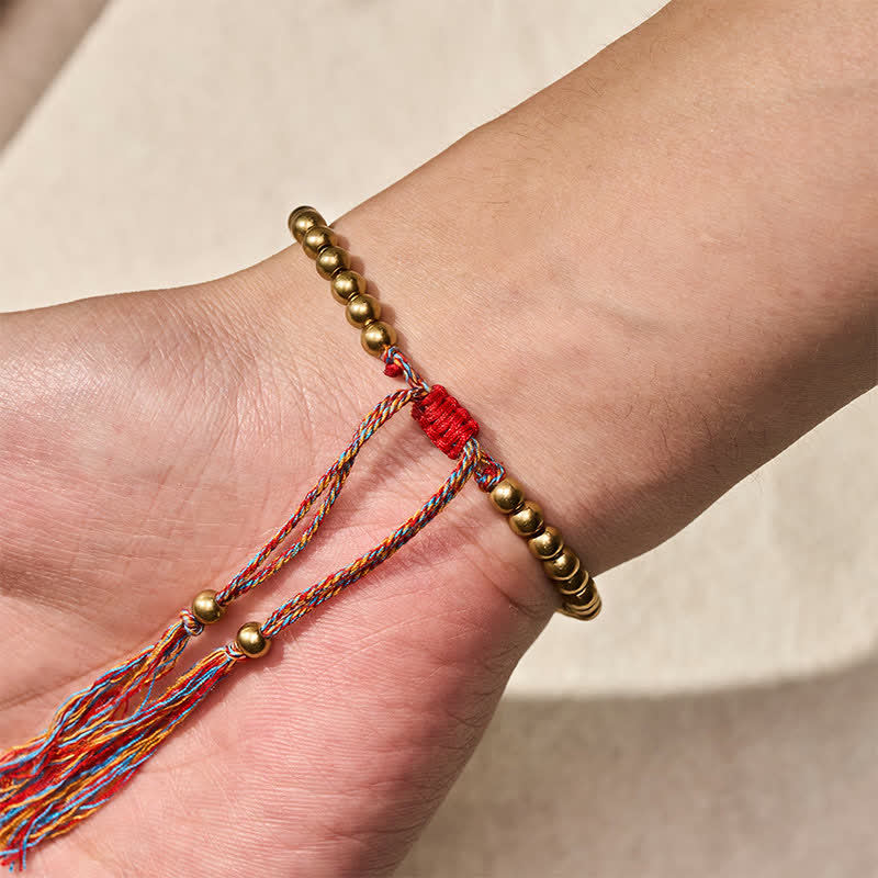 Buddha Stones Balansarmband met koperen kralen en rood Armband - image 9