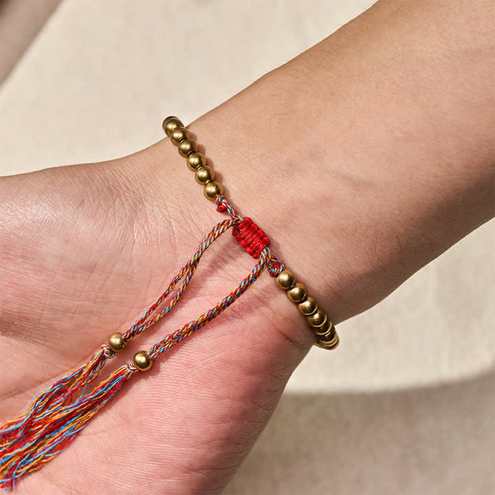 Buddha Stones Balansarmband met koperen kralen en rood Armband - image 9