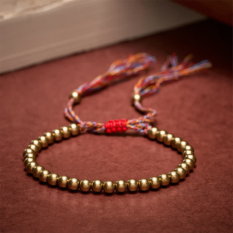 Buddha Stones Balansarmband met koperen kralen en rood Armband - Koper (Rijkdom ♥ Geluk) - image 0