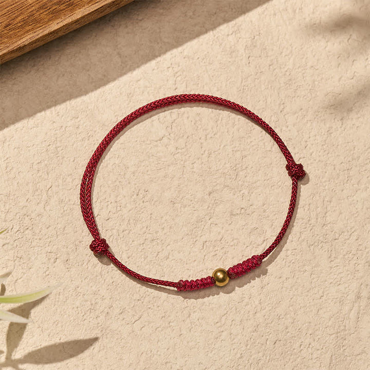 Buddha Stones Rode koord Armband met koperen kralen - image 2