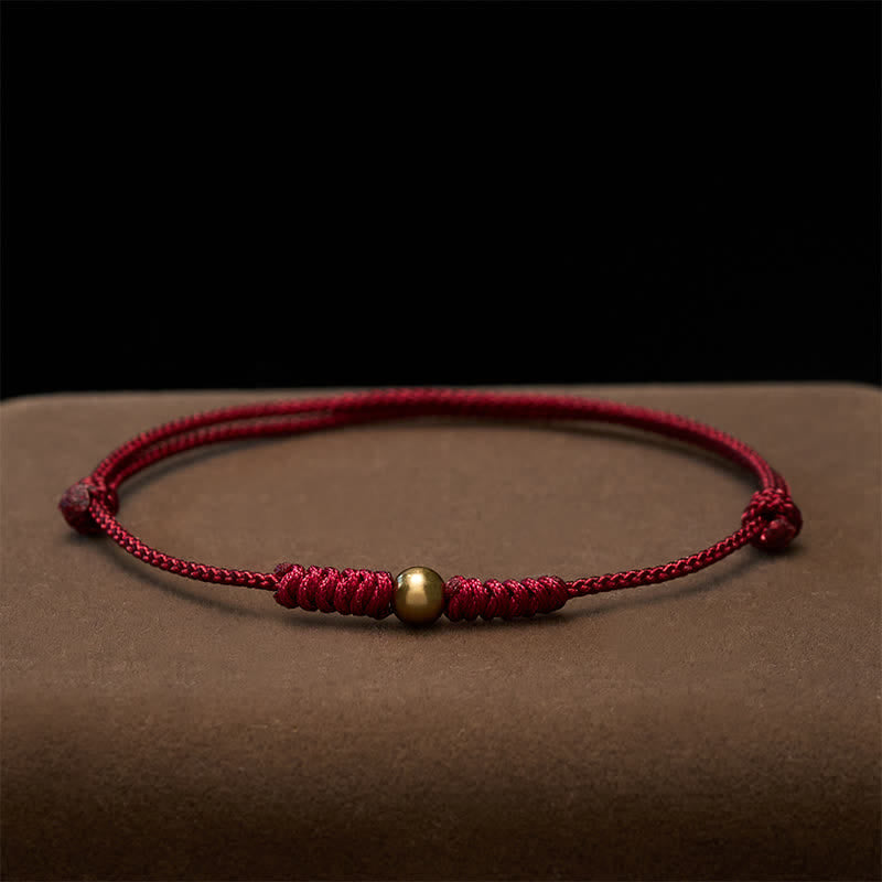 Buddha Stones Rode koord Armband met koperen kralen - image 3