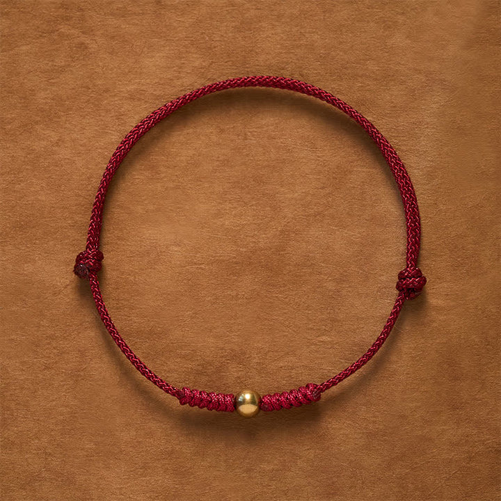 Buddha Stones Rode koord Armband met koperen kralen - Rode draad (Bescherming ♥ Geluk) - image 0