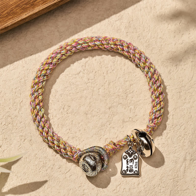 Buddha Stones Handgeweven Armband van Tibetaans koper met lotusbelmotief - image 3