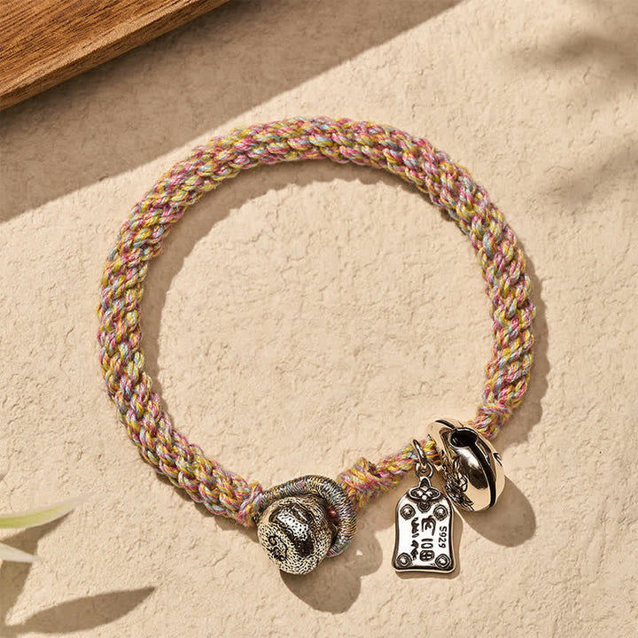 Buddha Stones Handgeweven Armband van Tibetaans koper met lotusbelmotief - image 3