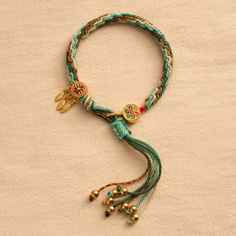 Buddha Stones Etnische stijl vijfkleurige rode koord Armband - image 2