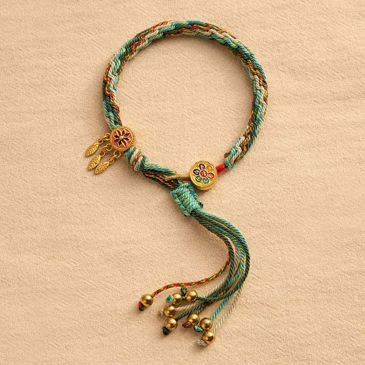 Buddha Stones Etnische stijl vijfkleurige rode koord Armband - image 2