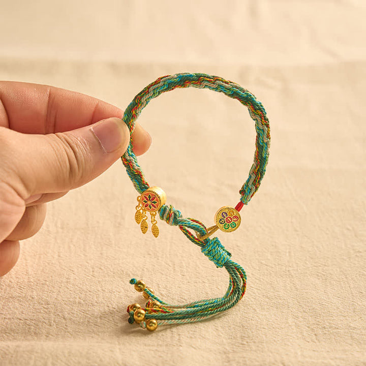 Buddha Stones Etnische stijl vijfkleurige rode koord Armband - image 3