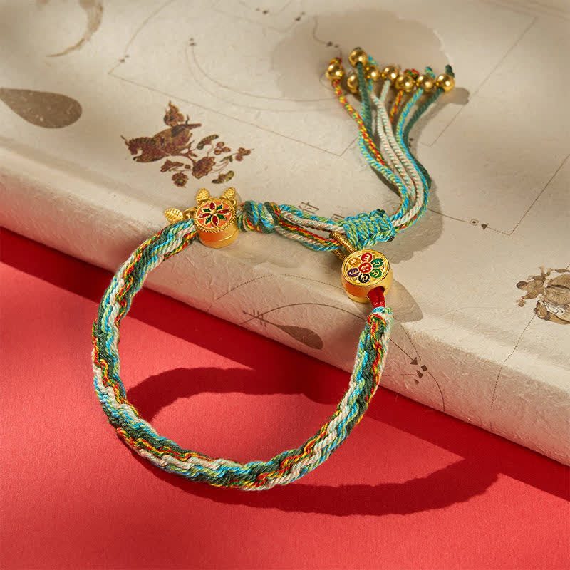 Buddha Stones Etnische stijl vijfkleurige rode koord Armband - Groene Armband (Polsomtrek: 16–20 cm) - image 0