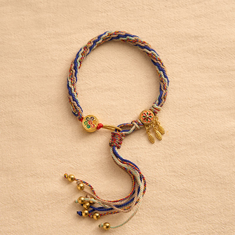 Buddha Stones Etnische stijl vijfkleurige rode koord Armband - image 16
