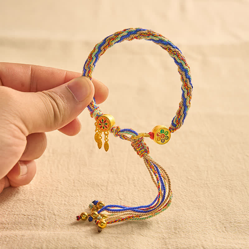Buddha Stones Etnische stijl vijfkleurige rode koord Armband - image 17